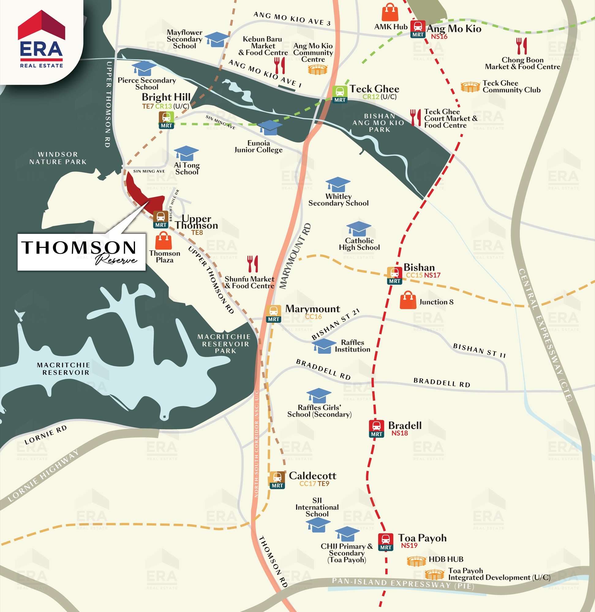 Thomson Reserve location map — Bright Hill Drive, Upper Thomson